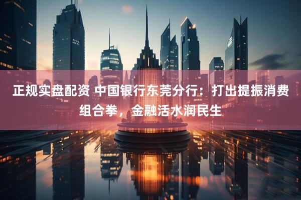 正规实盘配资 中国银行东莞分行：打出提振消费组合拳，金融活水润民生